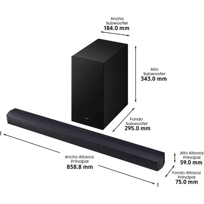 Samsung Barra de Sonido Serie B B450F 2.1 con Subwoofer Inalámbrico Samsung Barra de Sonido Serie B B450F 2.1 con Subwoofer Inalámbrico
